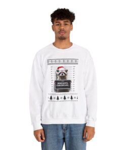 Alternative view of Dear Santa I Can Explain Raccoon Ugly Xmas Sweatshirt