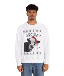 Alternative view of Cow Christmas Sweatshirt For Men