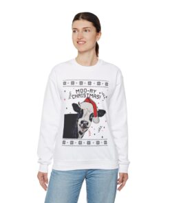 Alternative view of Cow Ugly Christmas Sweatshirt Womens
