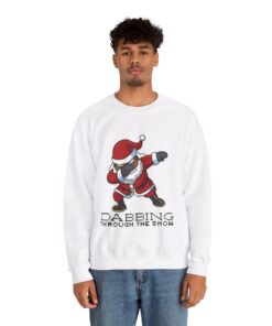 Alternative view of Black Santa Dabbing Christmas Sweatshirt For Men