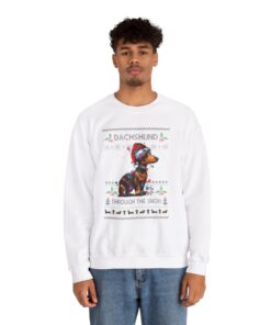 Alternative view of Dachshund Through The Snow Ugly Xmas Sweatshirt