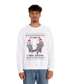 Alternative view of Raccoon Opossum Christmas Sweatshirt For Men