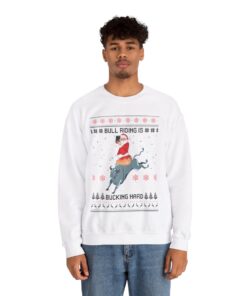Alternative view of Naughty Santa Cowboy Christmas Sweatshirt For Men