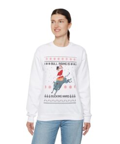 Alternative view of Sexy Santa Cowboy Ugly Christmas Sweatshirt Womens
