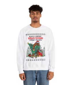 Alternative view of Believe In Bigfoot Christmas Sweatshirt For Men