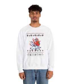 Alternative view of Santa Riding Dairy Cow Ugly Xmas Sweatshirt