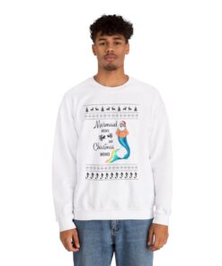 Alternative view of Santa Mermaid Wishes Ugly Xmas Sweatshirt