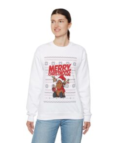 Moose Merry Christmoose Ugly Christmas Sweatshirt Womens