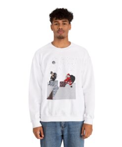 Alternative view of Funny Santa Claus And The Thief Ugly Xmas Sweatshirt