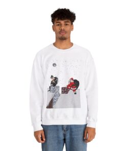 Alternative view of Funny Santa And The Thief Christmas Sweatshirt For Men