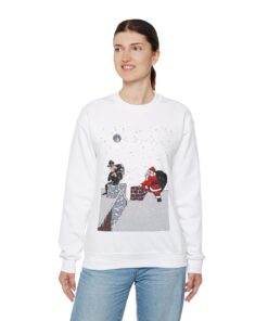 Alternative view of Santa Met The Thief On Chimney Ugly Christmas Sweatshirt Womens