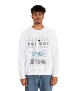 Alternative view of Silly Goose On The Loose Christmas Sweatshirt For Men
