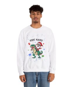 Alternative view of Santa Ride Hard Christmas Sweatshirt For Men