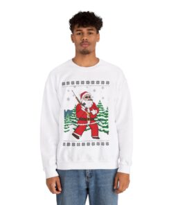 Alternative view of Hunting Santa Christmas Sweatshirt For Men