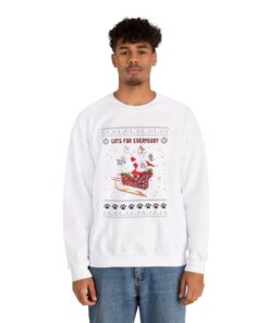 Alternative view of Cats For Everybody Santa Ugly Xmas Sweatshirt