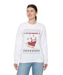 Alternative view of Cat Lover Santa Ugly Christmas Sweatshirt Womens