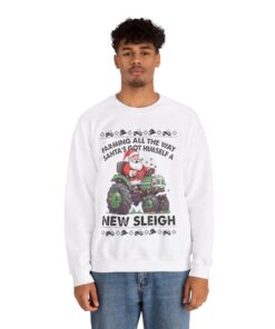 Alternative view of Santa Farm Truck Christmas Sleigh Christmas Sweatshirt For Men