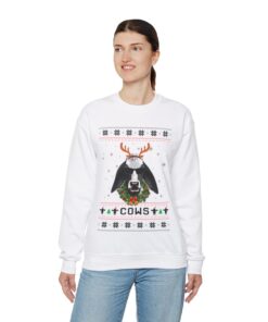 Alternative view of Dairy Cattle Cow Ugly Christmas Sweatshirt Womens