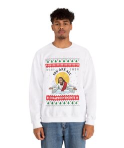 Alternative view of Funny Christian Joke Christmas Sweatshirt For Men