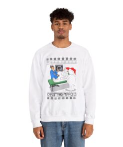 Alternative view of Christmas Miracles Snowman Ugly Xmas Sweatshirt
