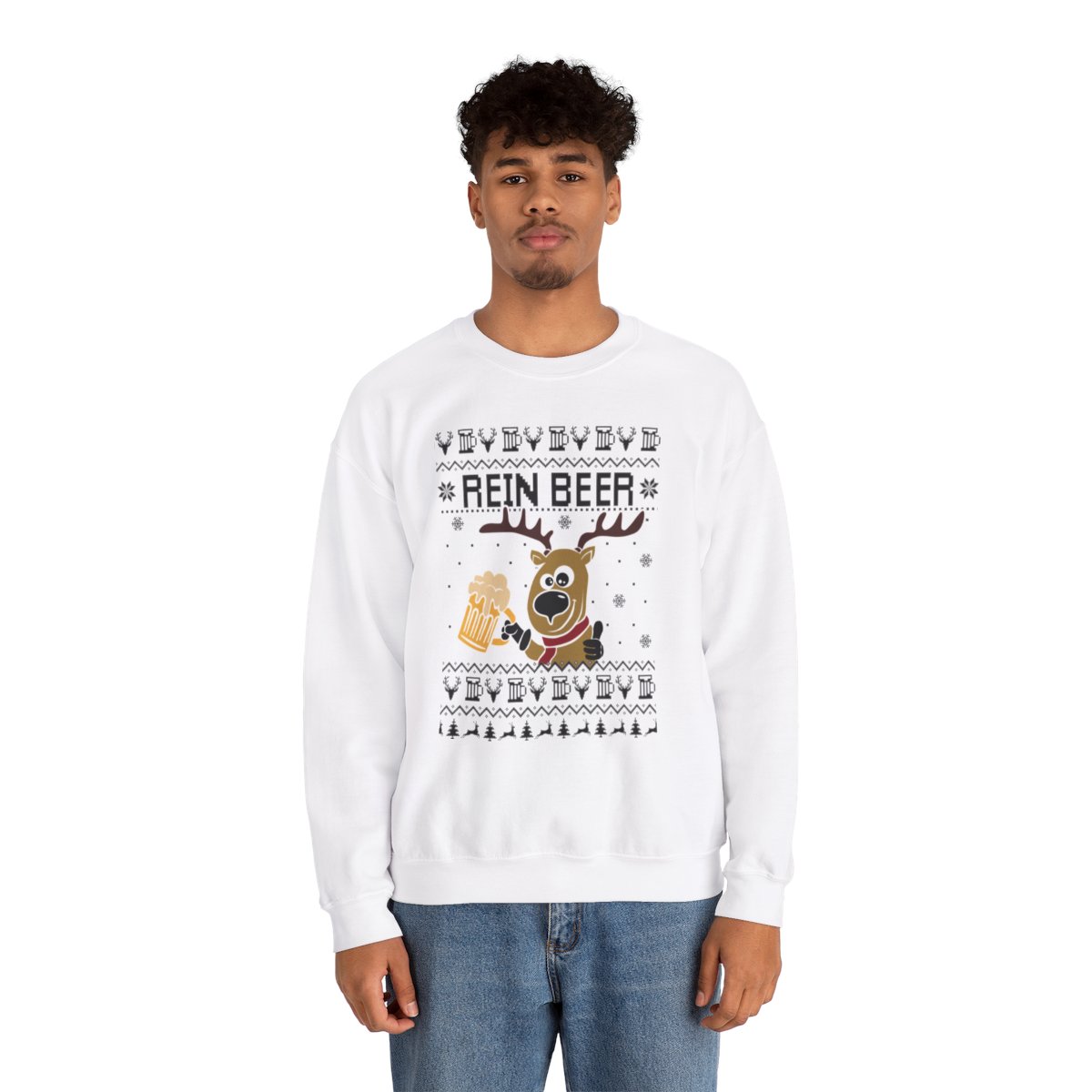 Rein Beer Reindeer Ugly Xmas Sweatshirt 2 Rein Beer Reindeer Ugly Xmas Sweatshirt - Image 2