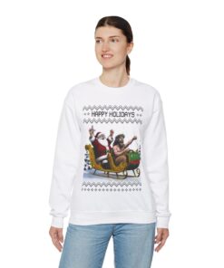 Alternative view of Happy Holidays Santa Jesus Ugly Christmas Sweatshirt Womens