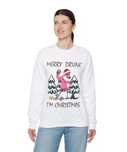 Alternative view of Funny Drunk Flamingo Ugly Christmas Sweatshirt Womens