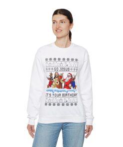 Alternative view of Jesus Birthday Ugly Christmas Sweatshirt Womens