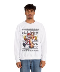 Elk and Santa Claus Christmas Sweatshirt For Men