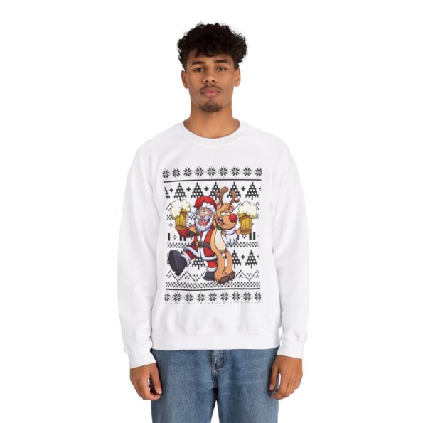 Elk and Santa Claus Christmas Sweatshirt For Men