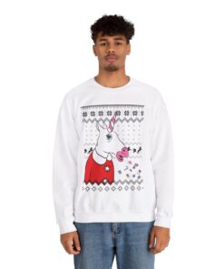 Alternative view of Pinky Unicorn Christmas Sweatshirt For Men