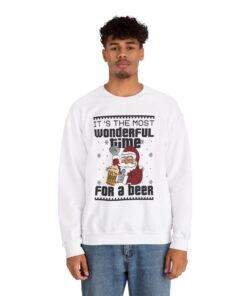Alternative view of Santa Drinking Beer Ugly Xmas Sweatshirt