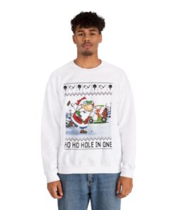 Alternative view of Santa Playing Golf Ugly Xmas Sweatshirt For Men