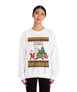 Alternative view of Barry Wood Santa Meme Ugly Christmas Sweatshirt Womens