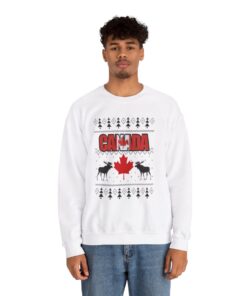 Alternative view of Canada Maple Leaves Christmas Sweatshirt Ugly