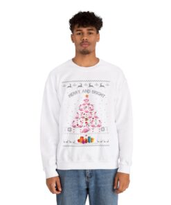 Alternative view of Christmas Tree Flamingo Christmas Sweatshirt For Men