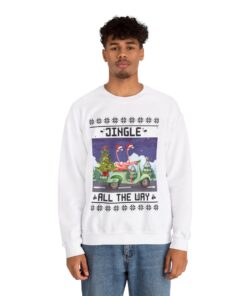 Alternative view of Jingle All The Way Flamingo Christmas Sweatshirt For Men