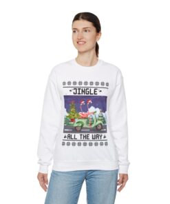 Alternative view of Jingle All The Way Flamingo Christmas Sweatshirt Womens
