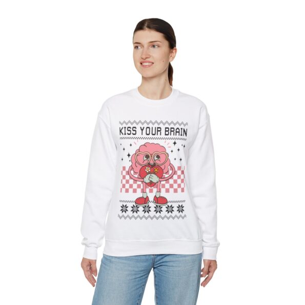 Kiss Your Brain Ugly Christmas Sweatshirt Womens
