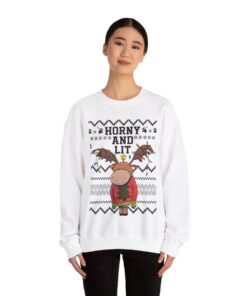 Alternative view of Funny Moose Ugly Christmas Sweatshirt Womens