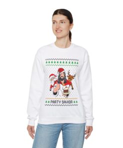 Alternative view of Party Jesus Savior Ugly Christmas Sweatshirt Womens
