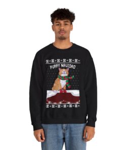 Feliz Navidad Cat Christmas Sweatshirt For Men