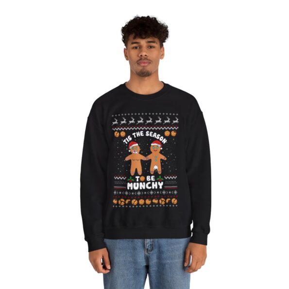 Munchy Gingerbread Naughty Christmas Sweatshirt For Men