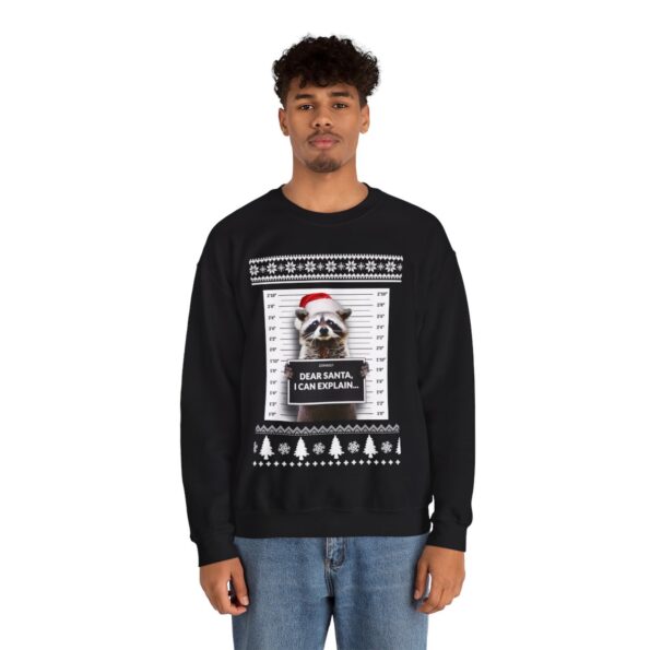 Raccoon Mug Shot Christmas Sweatshirt For Men