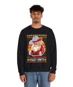 Alternative view of Howdy Santa Christmas Sweatshirt For Men