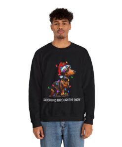 Alternative view of Dachshund Ugly Christmas Sweatshirts For Mens