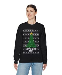 Alternative view of Get Lit Ugly Christmas Sweatshirt Womens