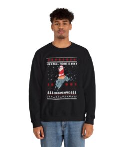 Alternative view of Inappropriate Santa Cowboy Ugly Xmas Sweatshirt