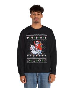 Santa Riding Cow Christmas Sweatshirt For Men
