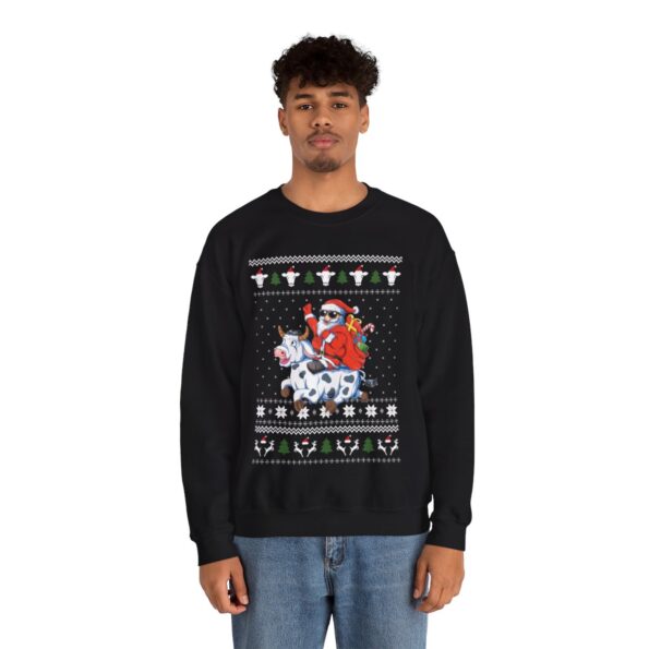 Santa Riding Cow Christmas Sweatshirt For Men